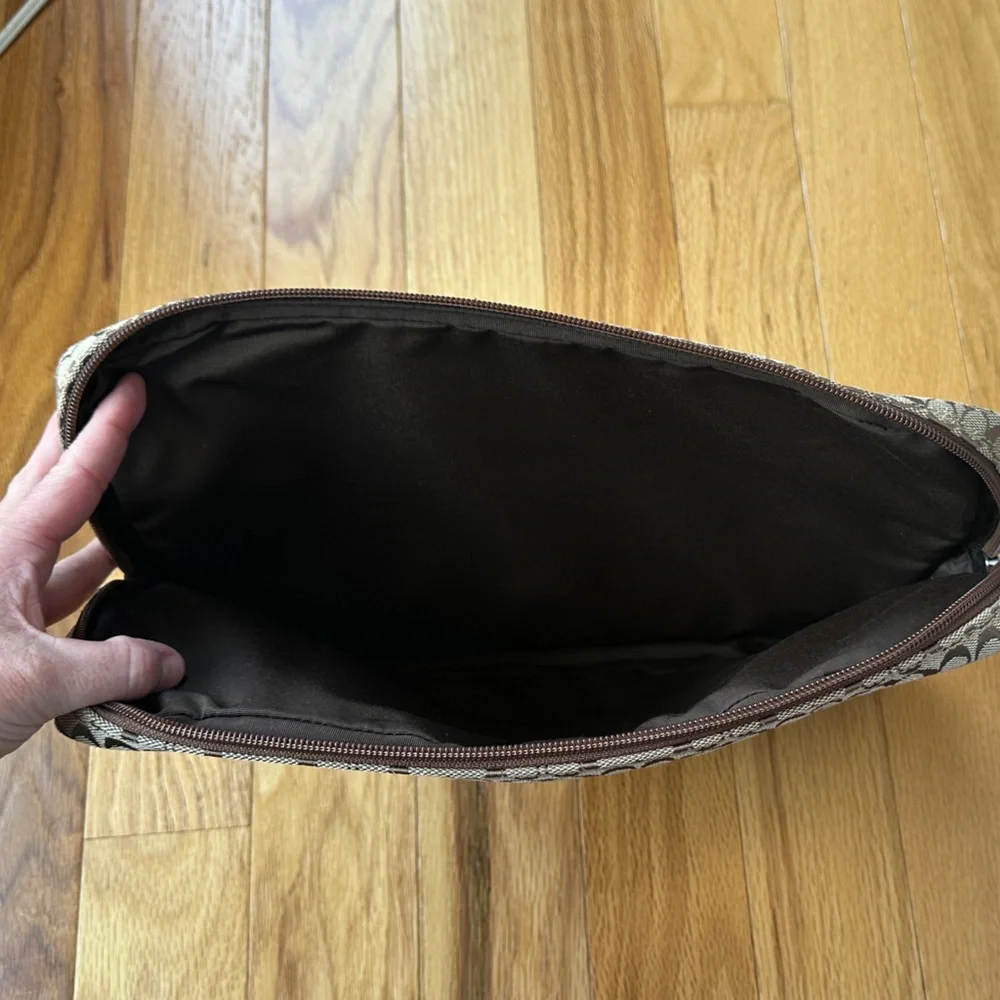 Coach Brown and Tan Signature Laptop Bag